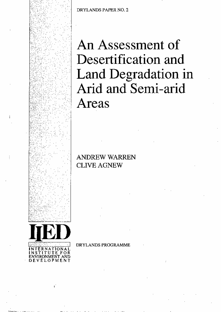 An Assessment of Desertification and Land Degradation in Arid and Semi-arid Areas