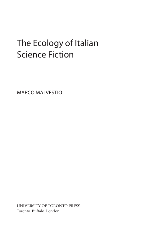 THE ECOLOGY OF ITALIAN SCIENCE FICTION