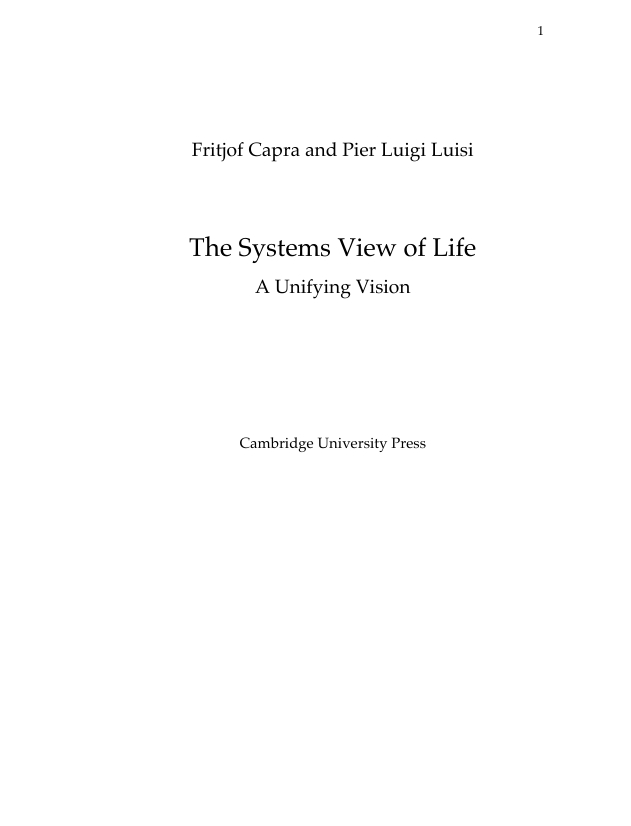 The Systems View of Life
