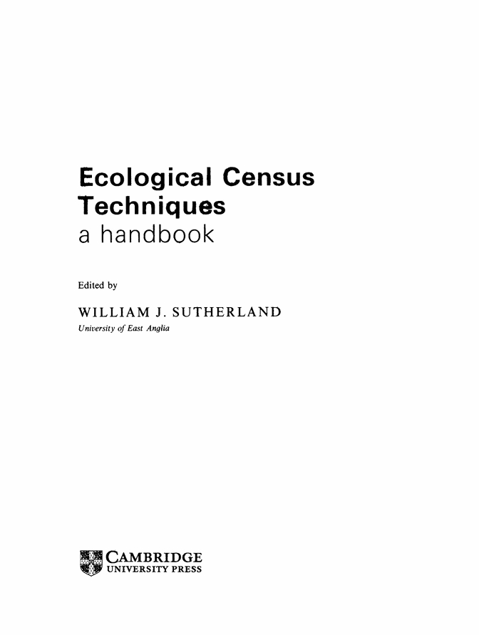Ecological Census Techniques