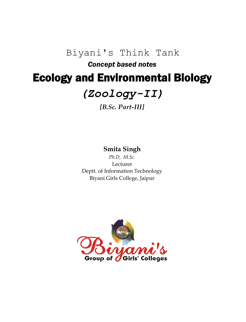Ecology and Environmental Biology