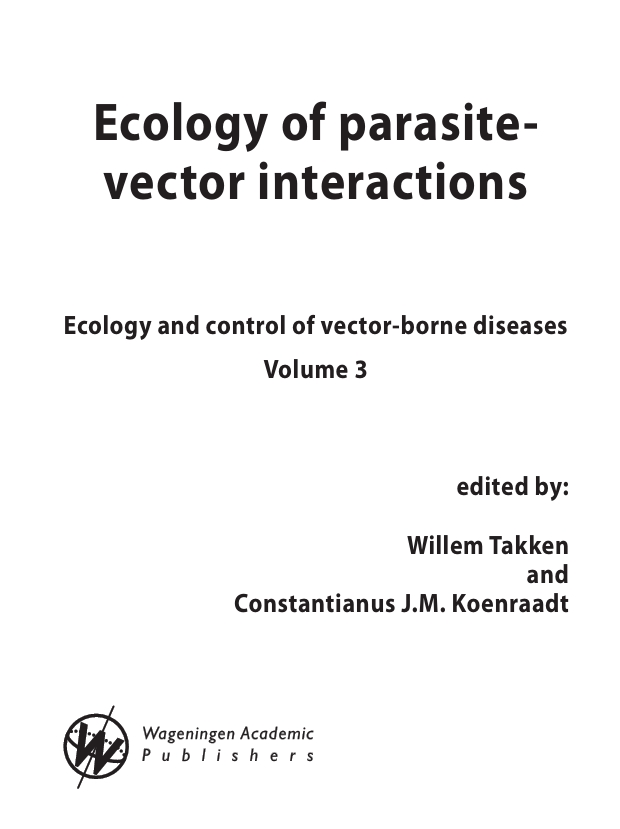 Ecology of parasite vector interactions