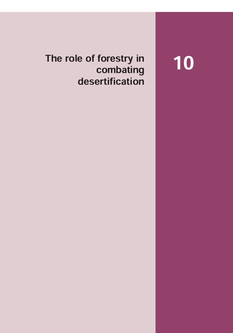 The role of forestry in combating desertification